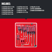 Photo of Craftsman 12-piece screwdriver set with magnetizer, red packaging, SKU CMHT65044, front angle.