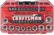 Craftsman ratchet and socket set CMHT68129 white background beauty shot front view