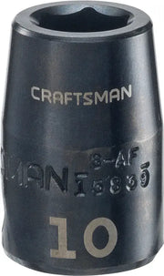 3 eighths inch 10 millimeter metric impact shallow socket.